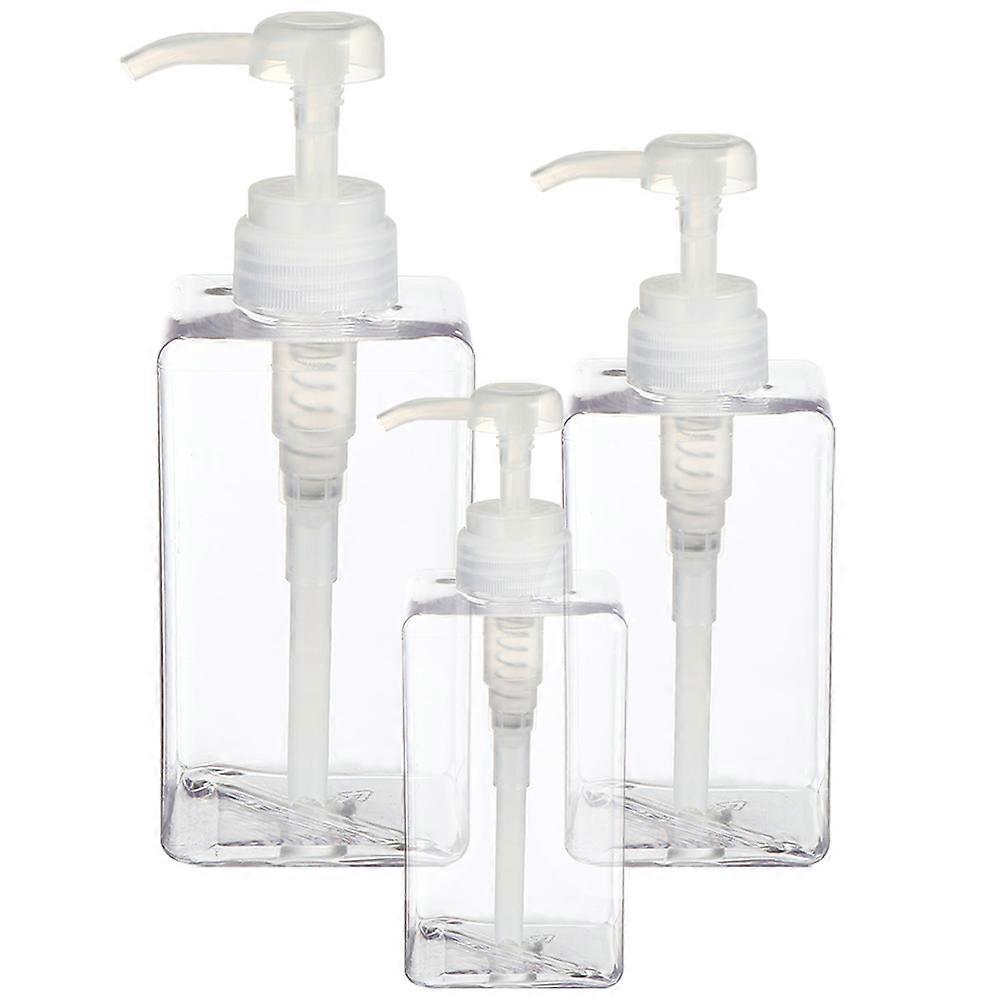 Empty Lotion Bottle Shampoo Pump Bottle Home Use PETG Refillable 3Pcs