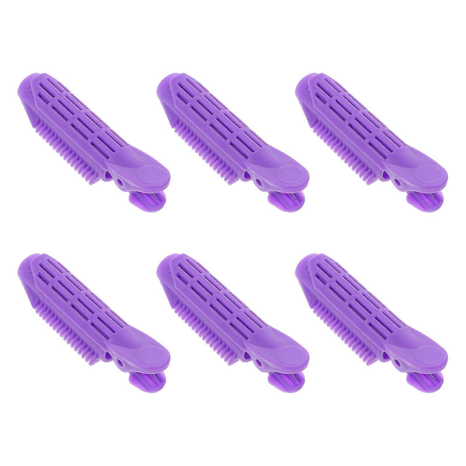 Root Lifting Clips Hair Rollers Volumizing Daily Use Purple 6Pcs