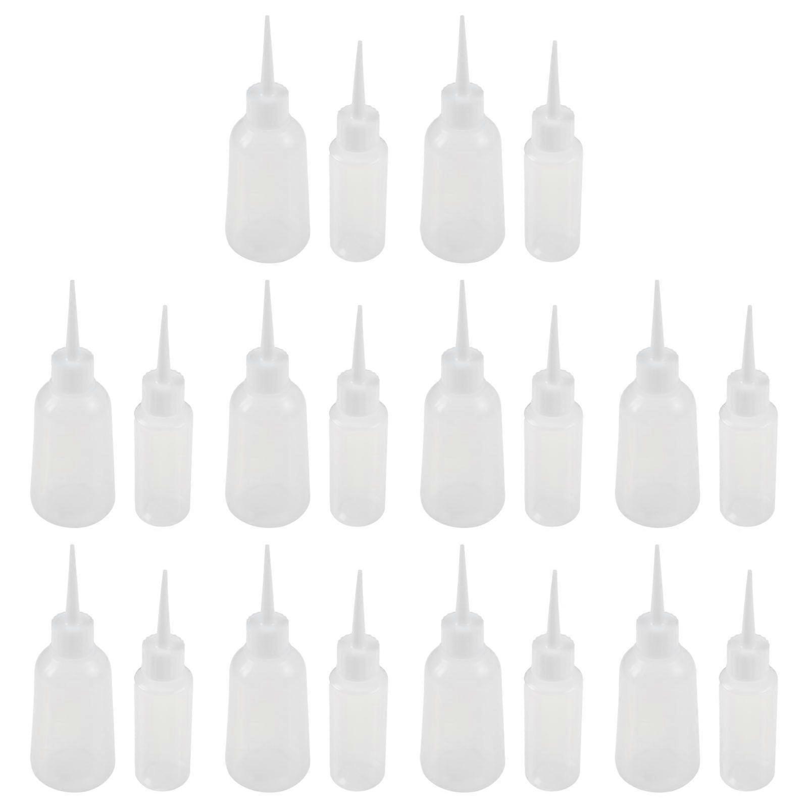 20pcs Plastic Squeeze Bottles  Small Clear Empty Squirt Bottle Pointed Glue Bottle