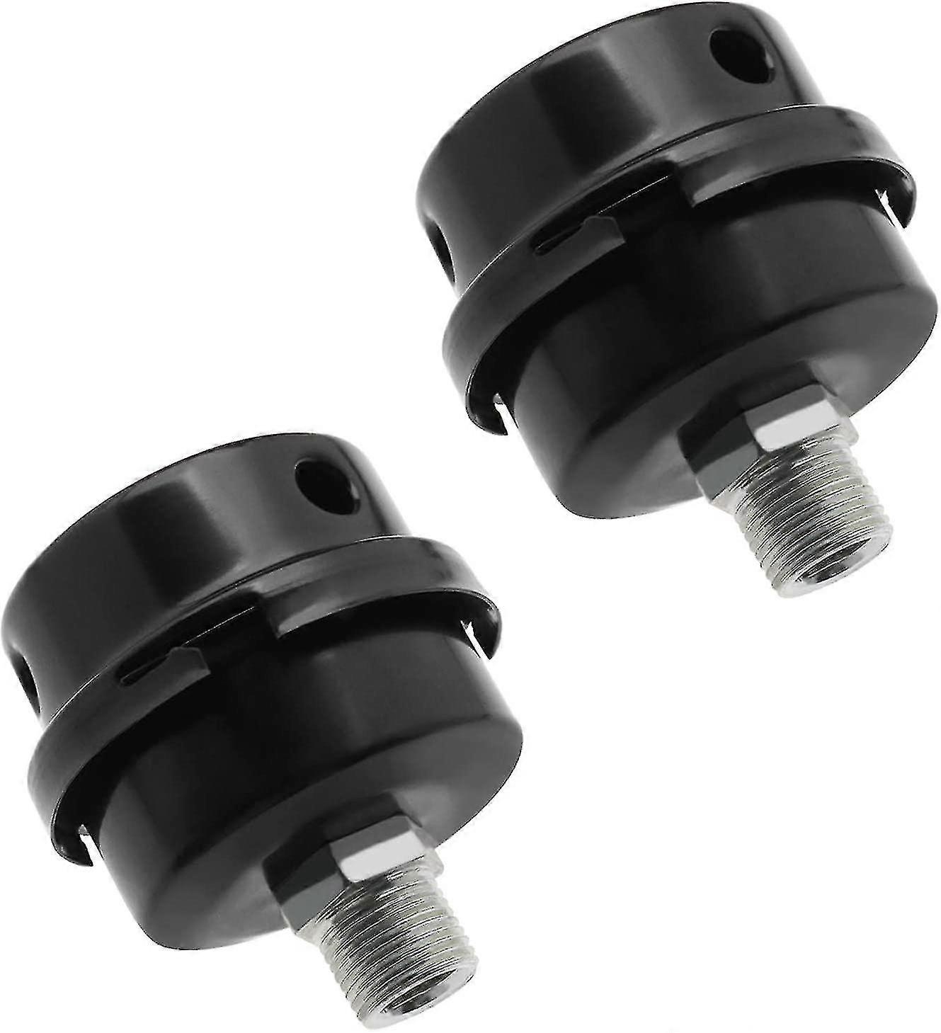 Luftkompressor Filter Lyddemper Metall Gjeng Innløp Lyddemper (Svart, 2 stk)