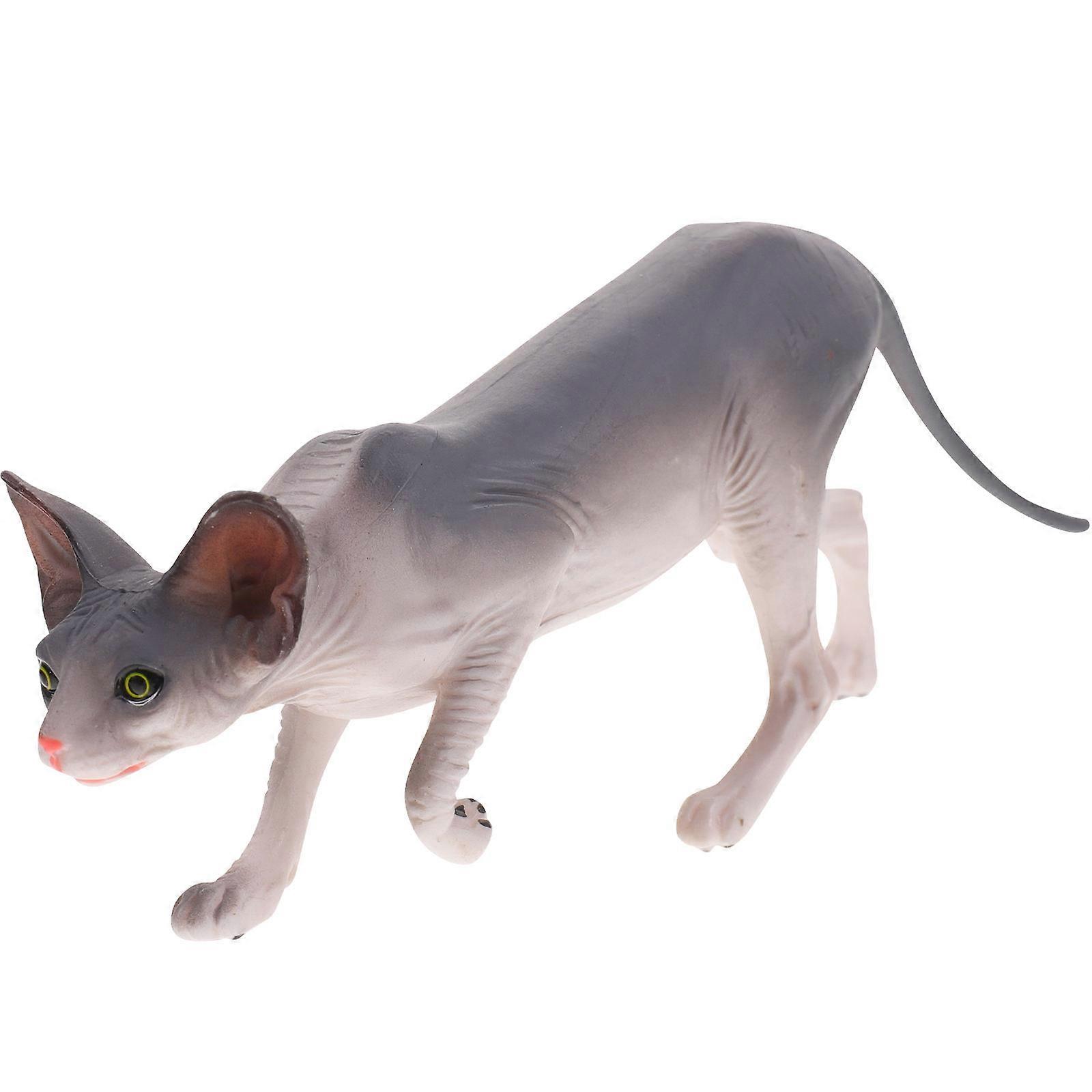 Kitten Sculpture Craft Set Hairless Cat Ornament For Cat Lovers Desktop Decor 1Set