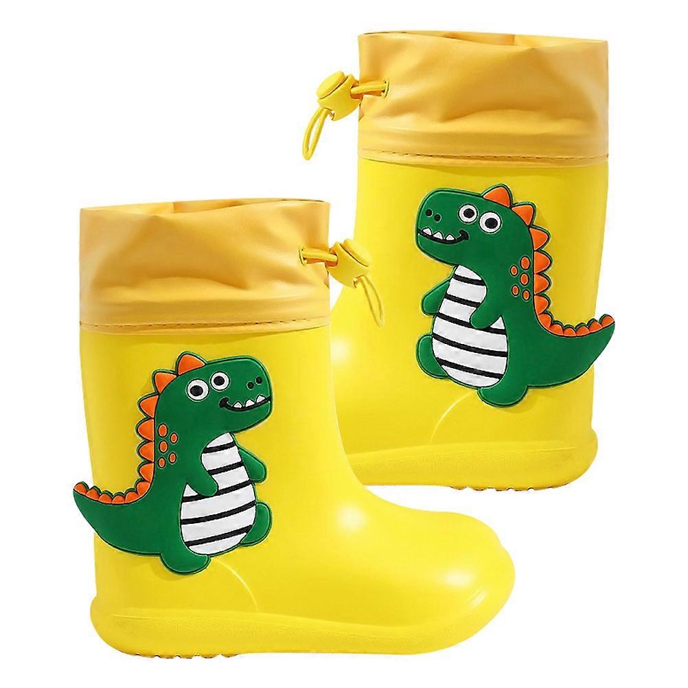 Toddler Rain Boot Cartoon Design Waterproof Anti-slip Rainshoes Yellow 17cm Size 17 1Pair