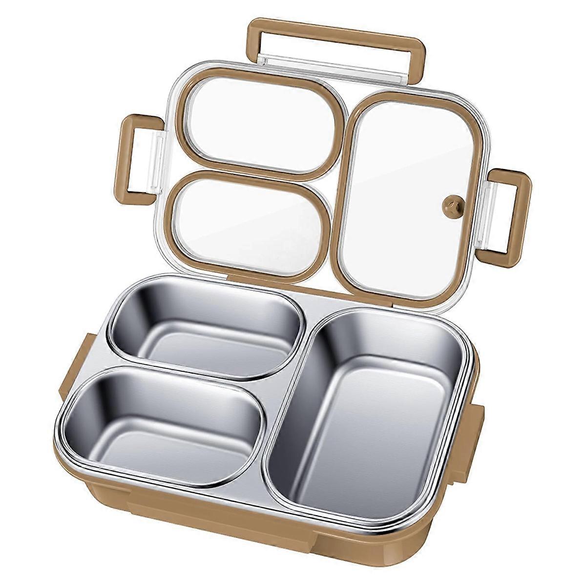 Stainless Steel Lunch Box 3 Compartment Metal Lunch Container B