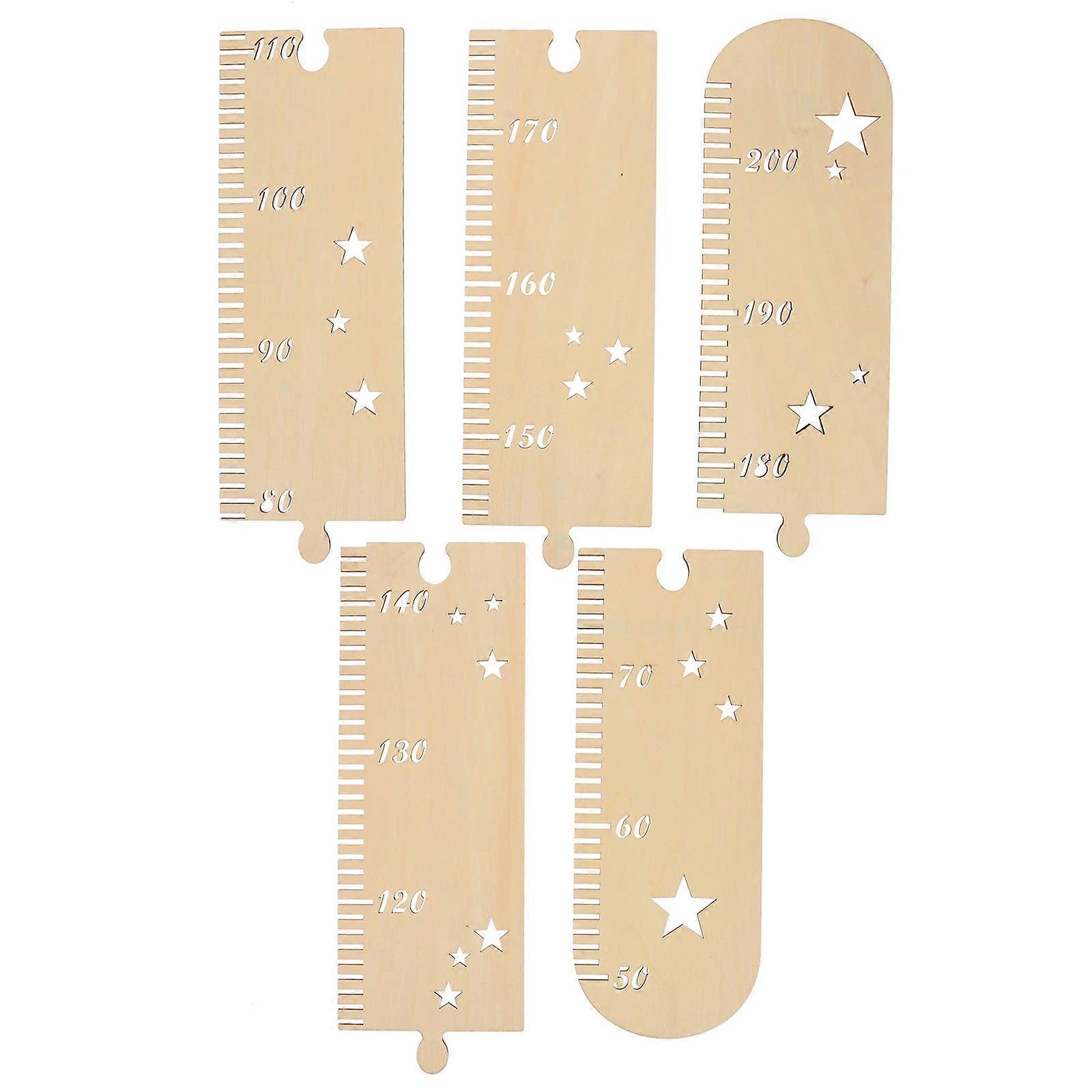 Wooden Growth Chart Ruler, Nordic Style Height Measurement Wall Decor, Detachable Non Perforated Accurate Scale for Nursery Room and Photography Prop
