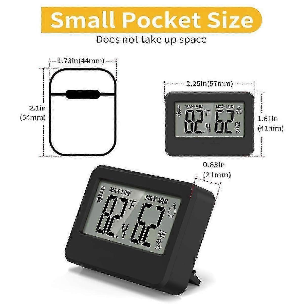 4PCS Digital Hygrometer and Thermometer, Reptile Thermometer with Magnetic & Tablestand, Temperature and Humidity--White