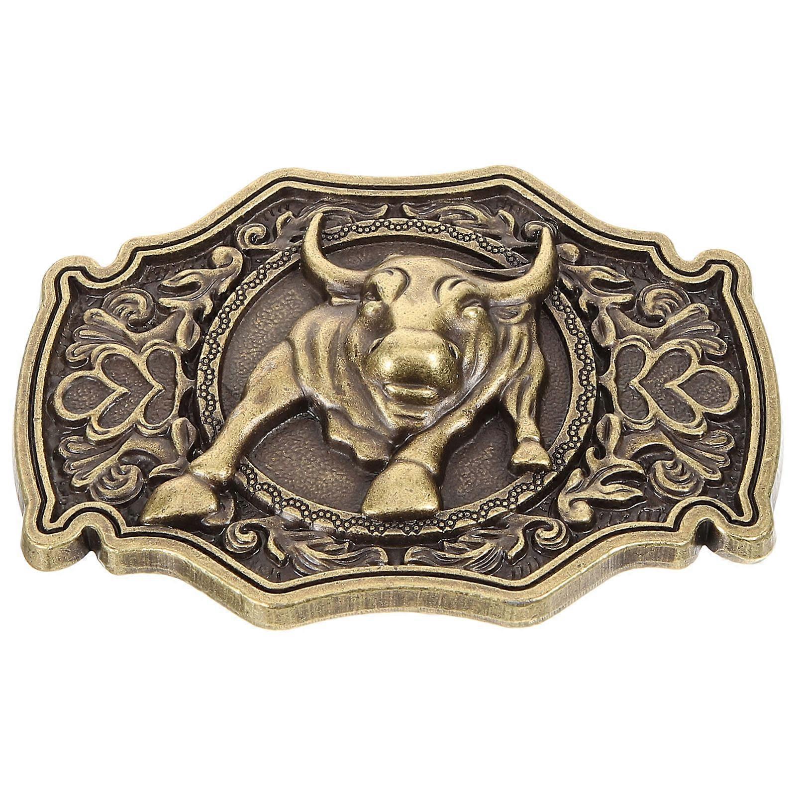 Retro Belt Buckle for Men Rectangular Shape Zinc Alloy Waist Belt Decoration Special Occasions 1Pcs