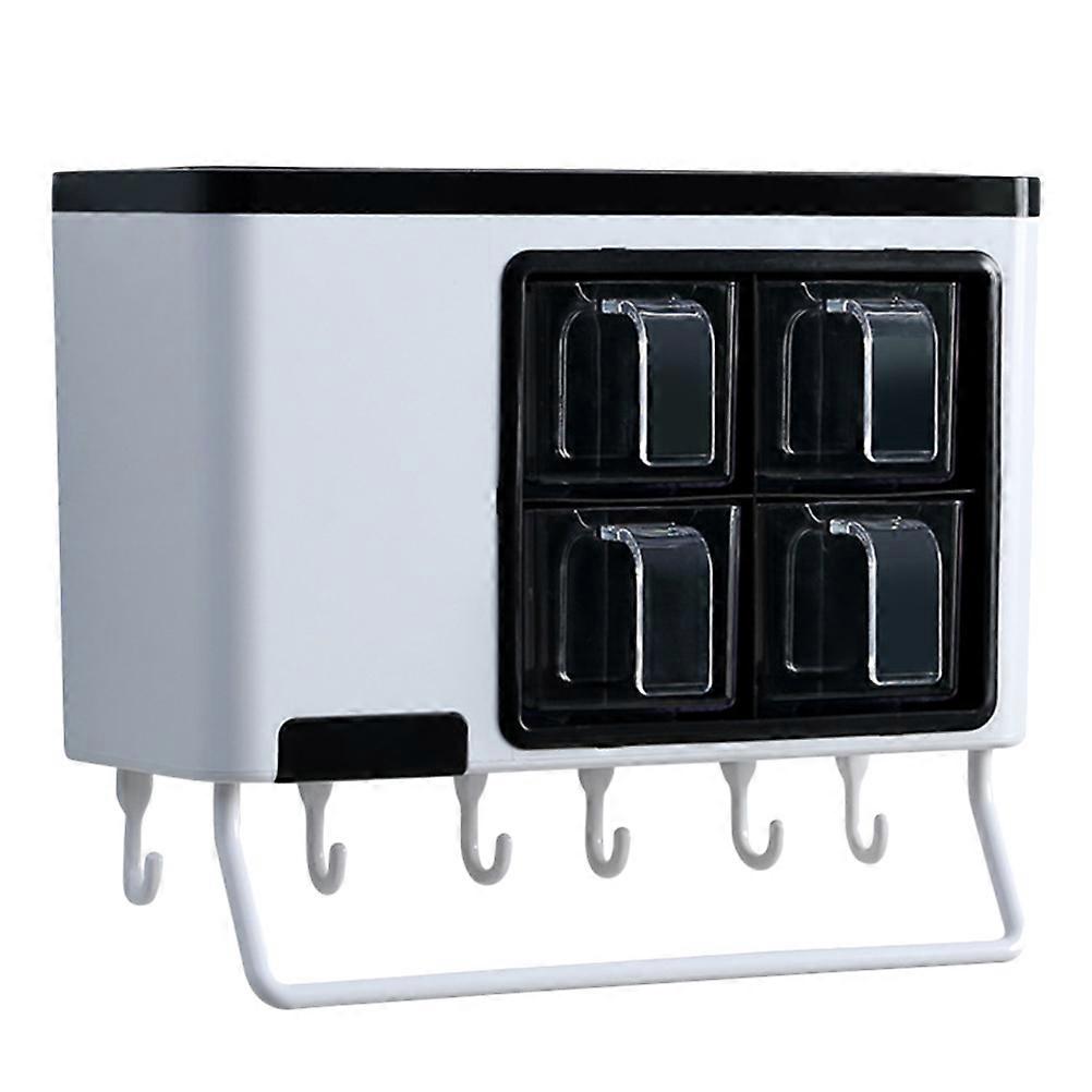 Plastic Seasoning Box Wall Mount Design For Cooking And Kitchen Organization White 1Pcs