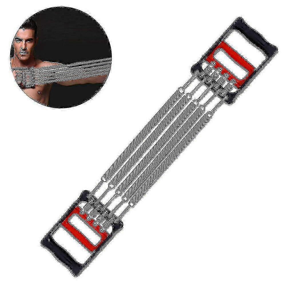 Dual Purpose Chest Expander with 5 Springs for Men's Arm Exercise Equipment