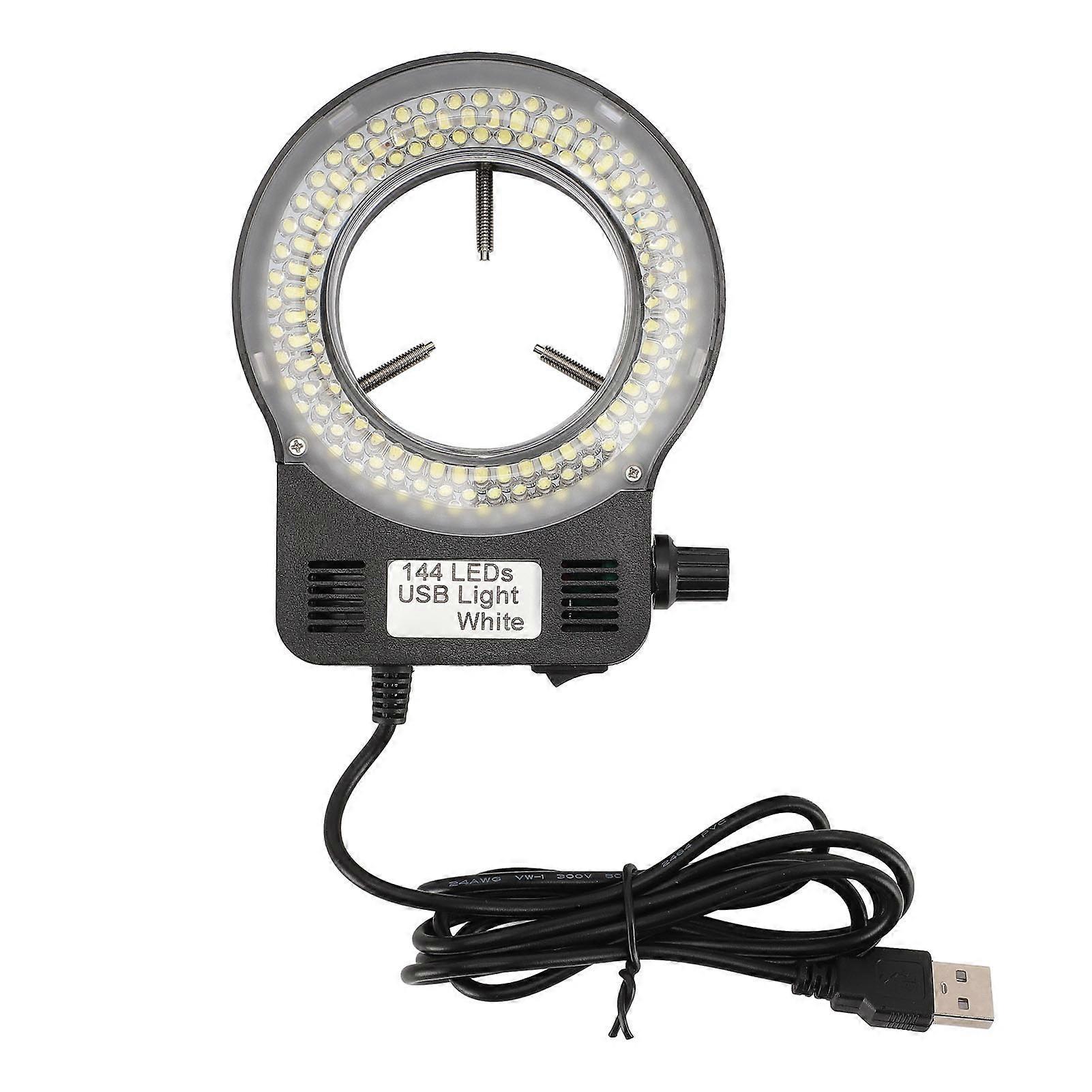 Adjustable 144 LED Microscope Ring Light with USB Power for Clear, Shadow-Free Viewing