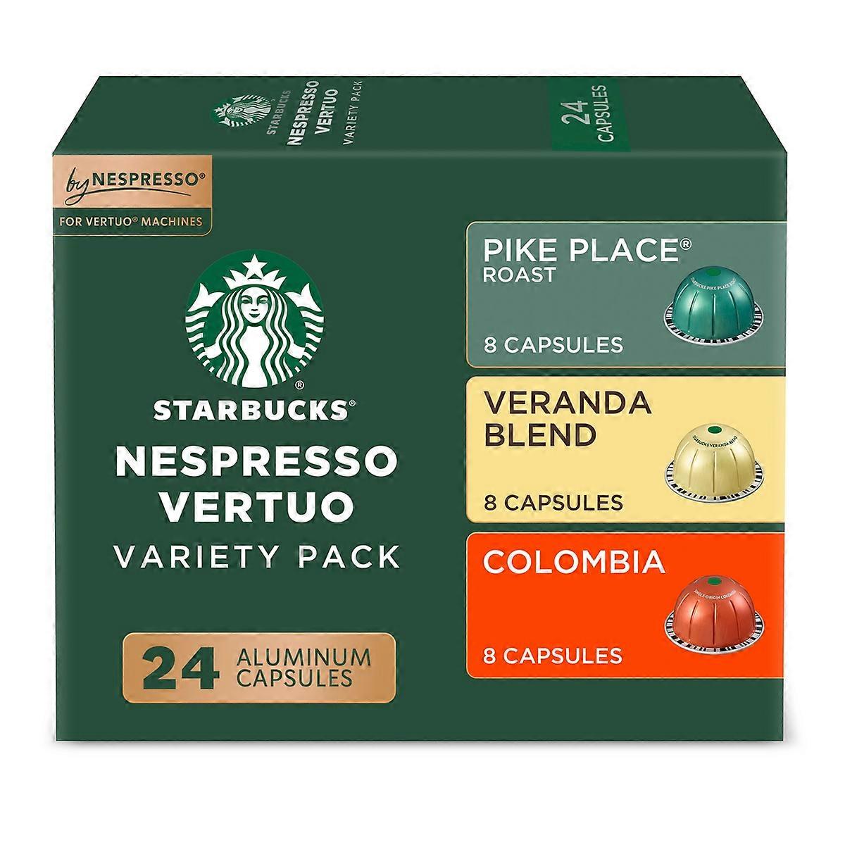 Starbucks By Nespresso Vertuo Line Pods Light And Medium Roast Coffee Variety Pack - 24ct