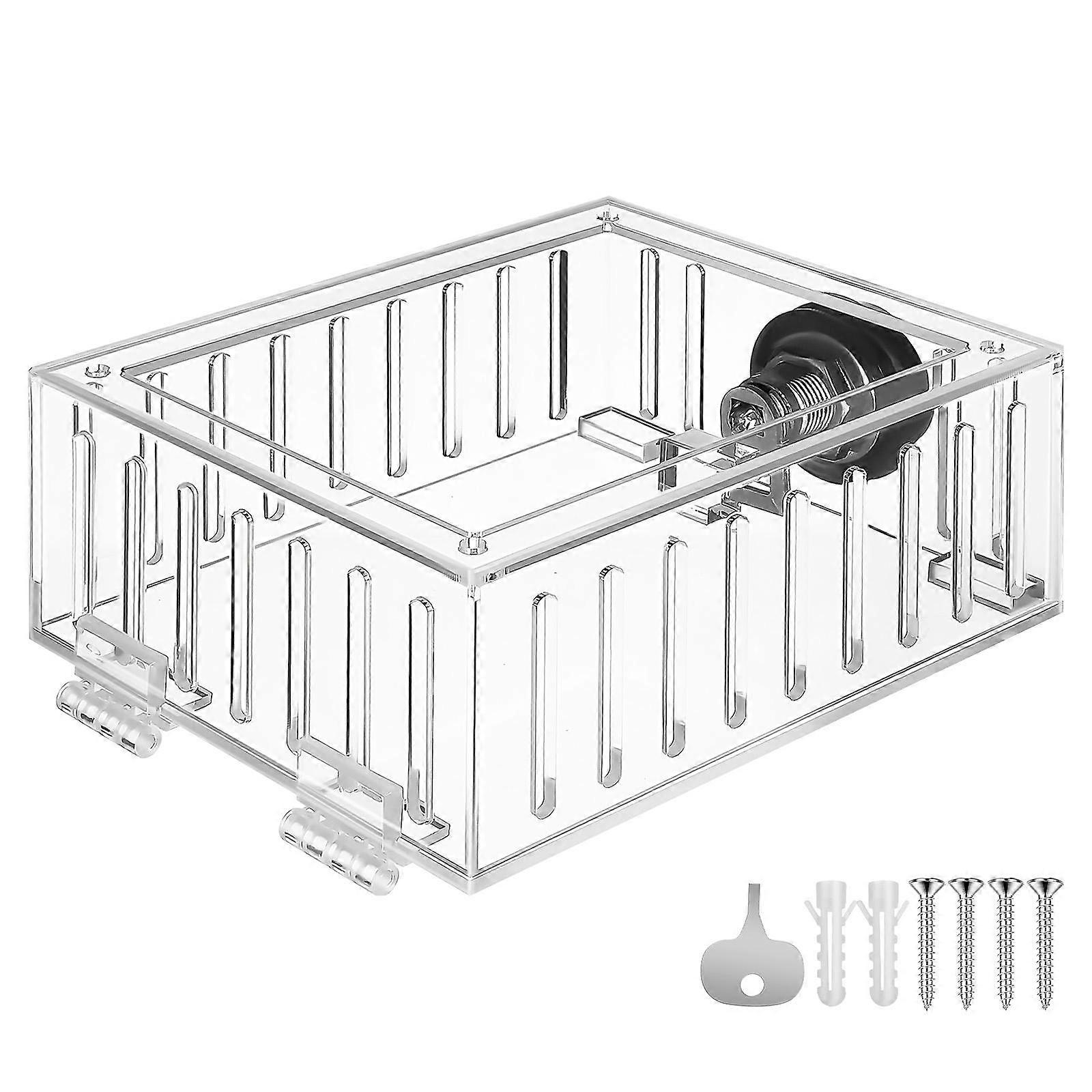 Security Lock Boxes Universal Thermostat Cover With Keys Transparent 1Set