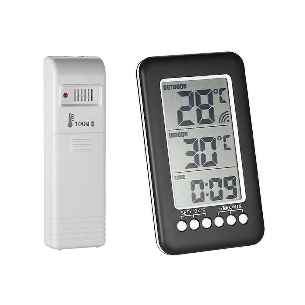 Thermometer for Freezer Wireless Transmission Indoor Use Small and Appearance Plastic Material Measurement 1Set