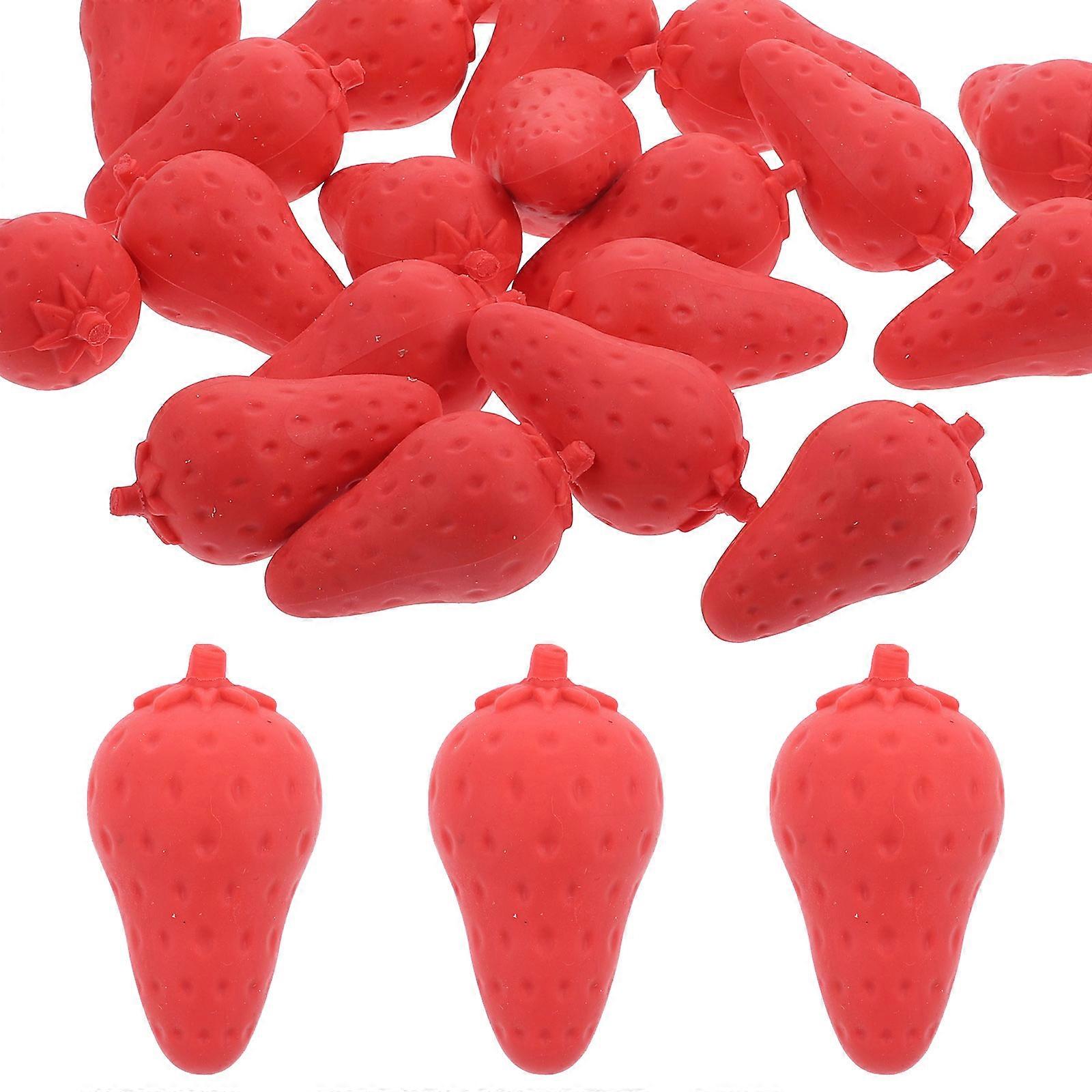 Kawaii Eraser Kids Erasers Strawberry Shaped Red Color 5.5x3cm No Residue Classroom Prizes 20Pcs