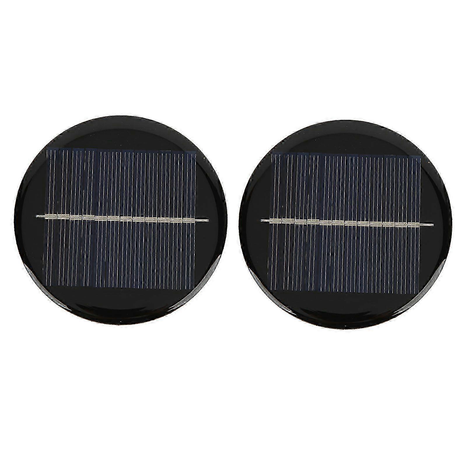 2Pcs 6V Round Solar Panel 80mm High Conversion Rate Polysilicon Cell with Good Light Transmittance