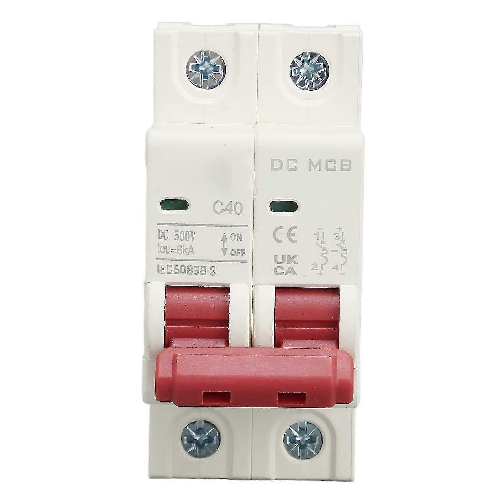 2P DC Circuit Breaker High Sensitivity Miniature Circuit Breaker 40A 500V for Solar System