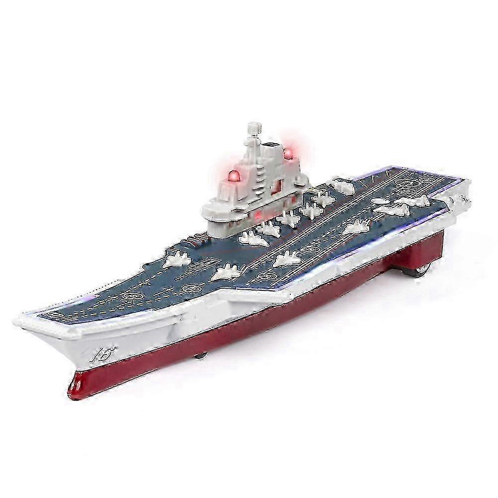 Pull Back and Release Aircraft Carrier Toy for Kids with Lights and Sounds