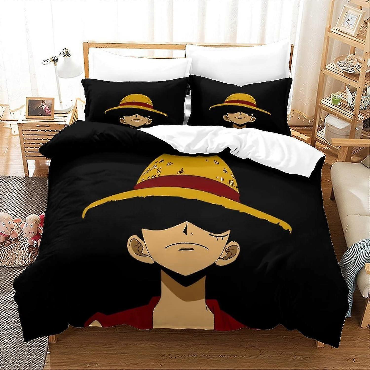 3D Anime Inspirerad Påslakan Set Anpassade Sängkläder Lätt Täcke Överdrag med Dragkedja För Barn Tonåringar Vuxna (3 stycken)