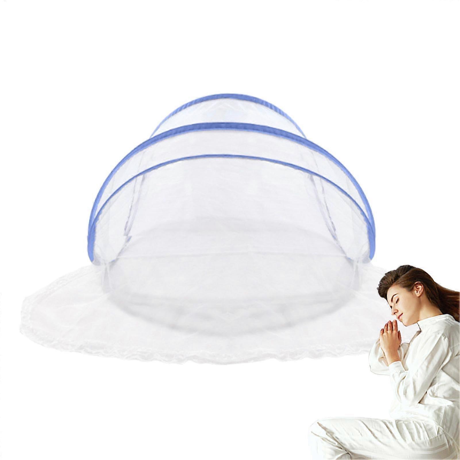 Portable Foldable Camping Bed Net with Bottom, Single Person Sleeping Net