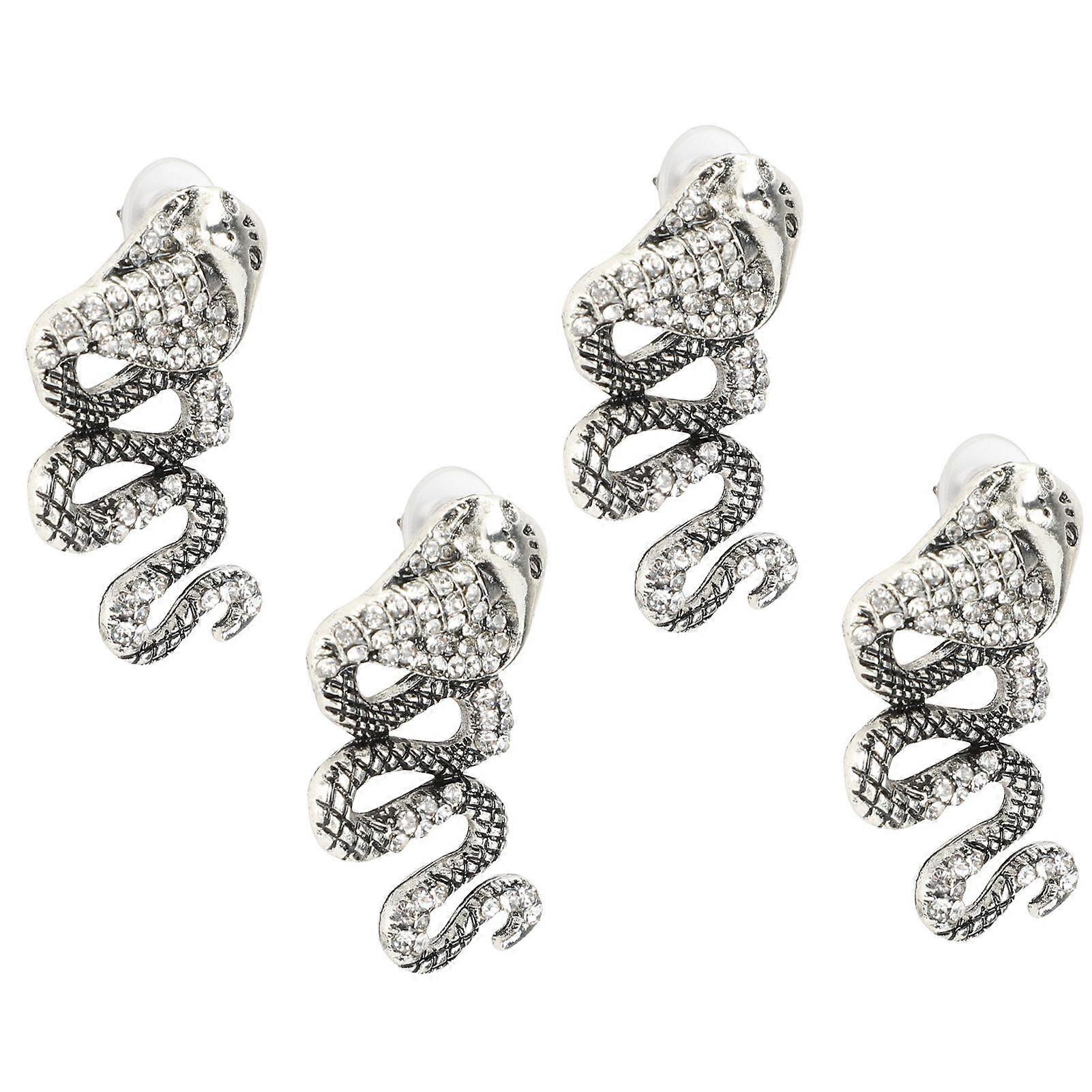 2025 siste modell 2 par øredobber metall dingle diamantlegering kobraformet