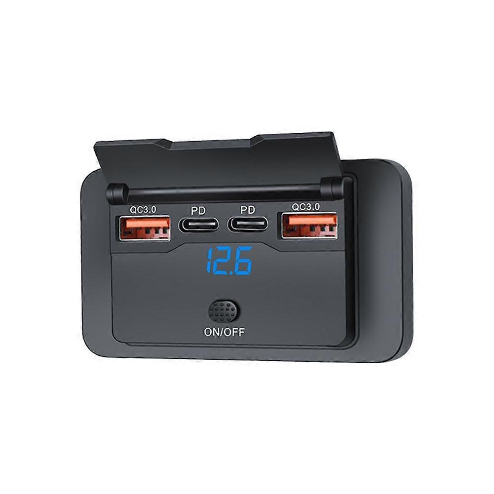 12V 24V USB-uttag Billaddningsport Dubbel Pd Usb C-uttag Väggmonterade tillbehör