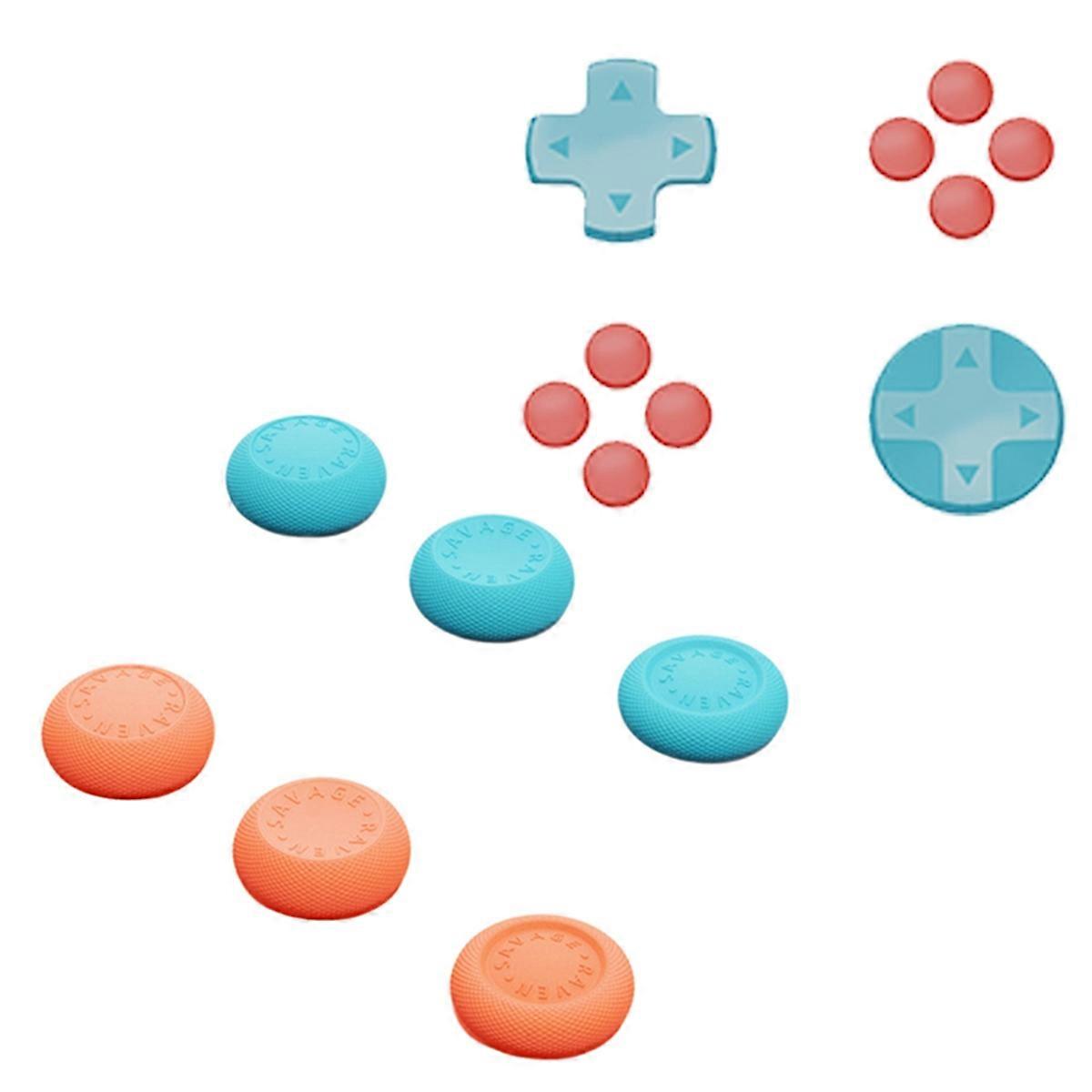 For Switch2 Joystick Cap+D-Pad Button Cap,Blue & Orange Red