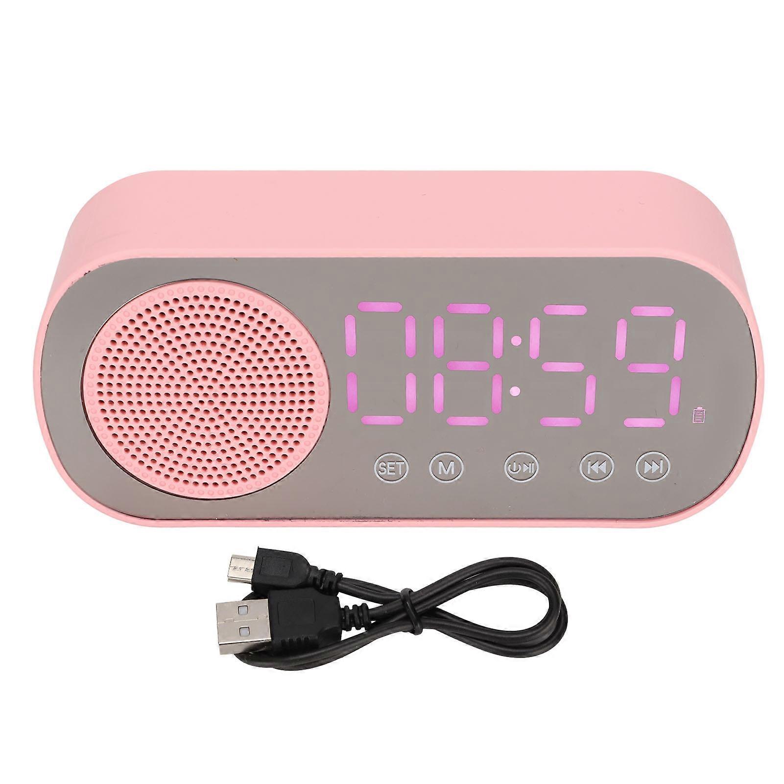 Alarm Bluetooth Speaker HIFI LED Mirror Screen Micro USB Charging FM Radio Digital Clock for Reading Travel