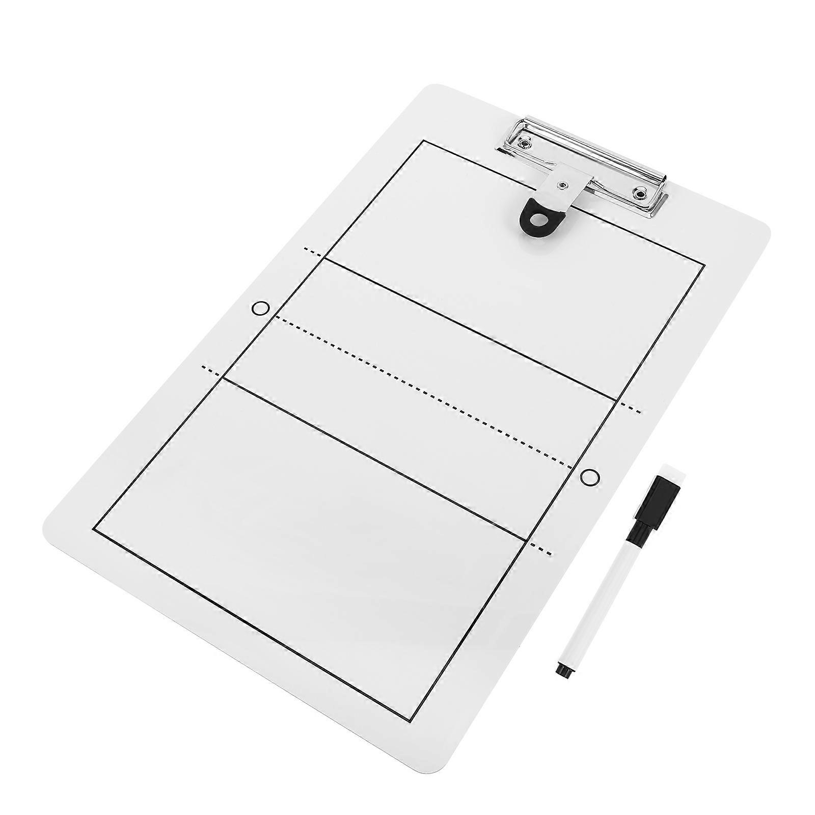 Volleyball Clipboard Training And Matches Design Double Sided Dry Erase Board White 1 Set