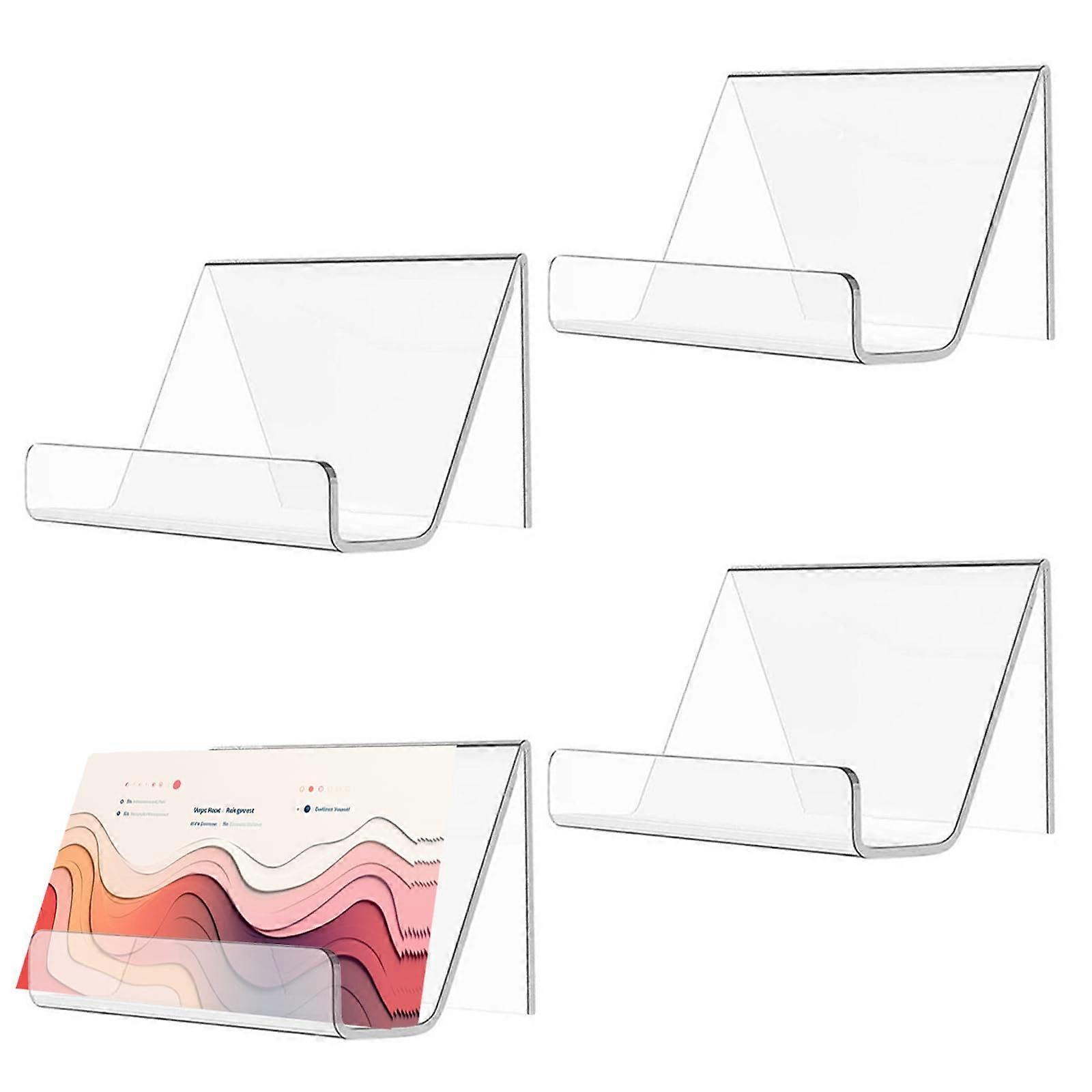 Acrylic Business Card Stand Pack of 4, 9x6cm, Durable Desk Display