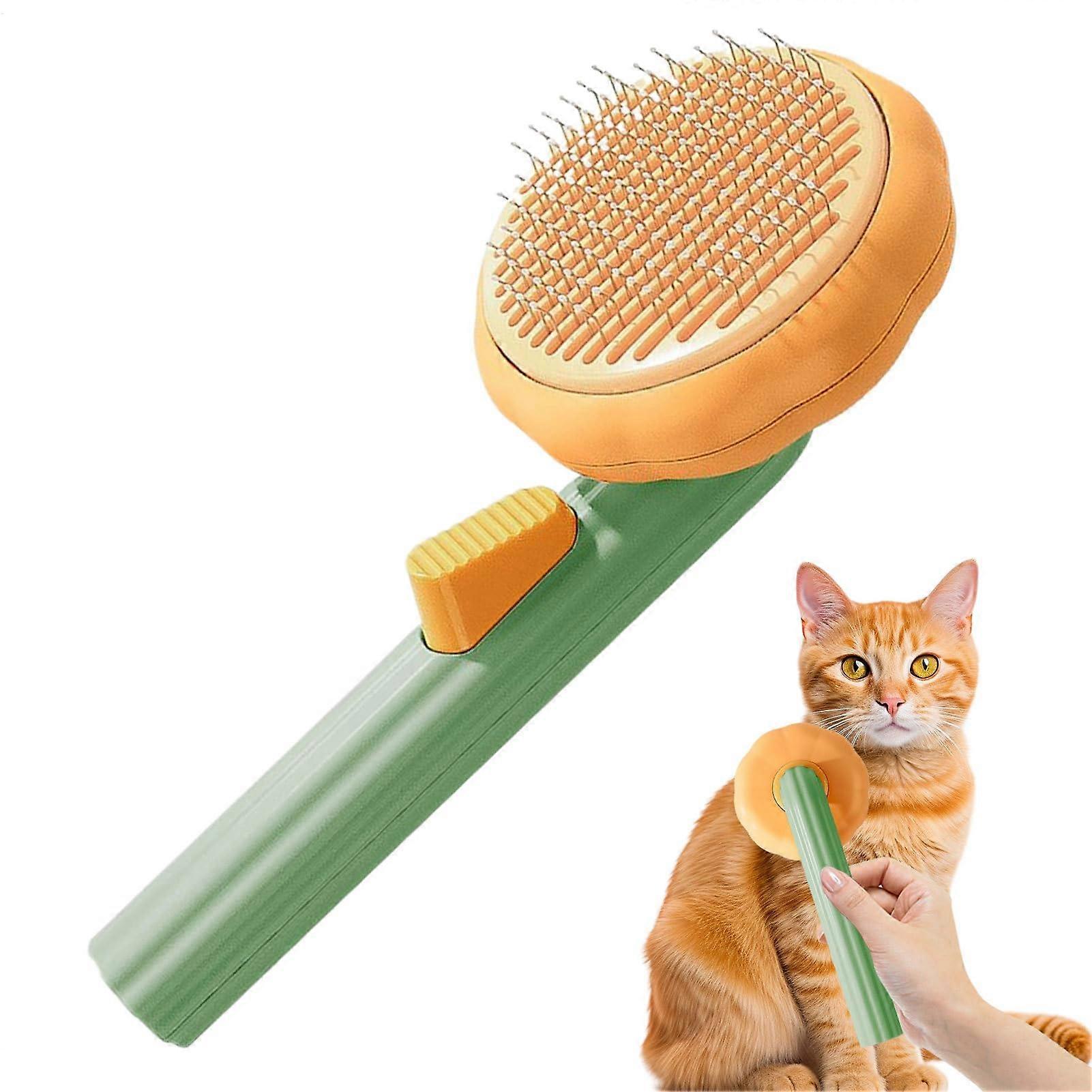 Pumpkinshaped selfwrapping pet comb for bath, kittens, and small cats