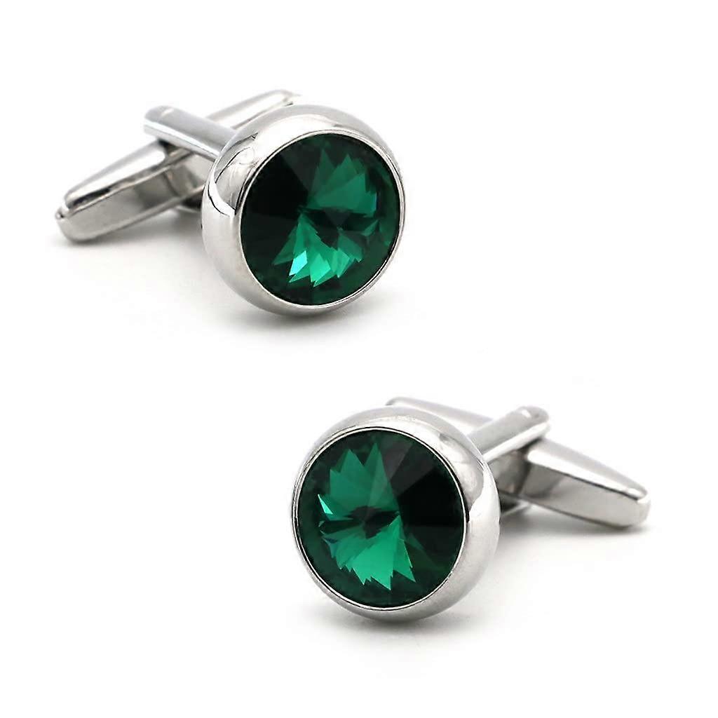 Cufflink Crystal Cufflinks Green Color Stone Wedding Cuff Left Party