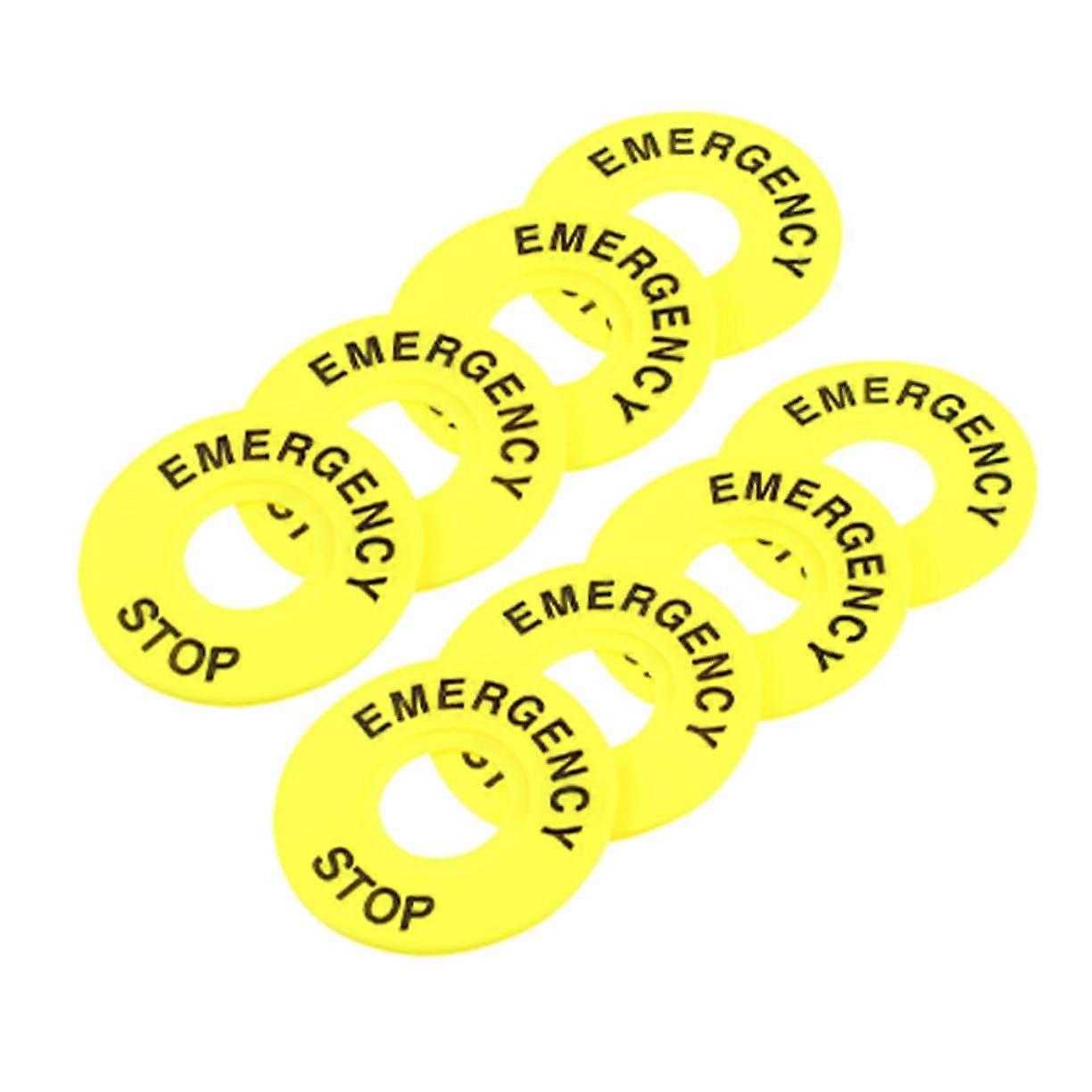 Emergency Stop Button Caution Circle Stickers 8 Pieces Warning Sticker Industrial Use Label