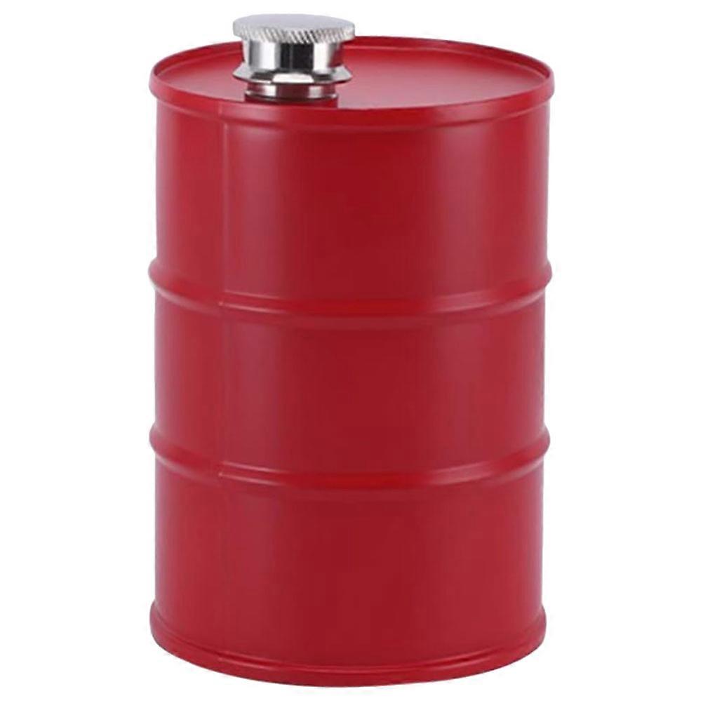 Hip Flask Metal Bottle Outdoor Portable Corrosion Resistance Cylindrical Shape Red 5.3×3.7×3.7in 1Pack