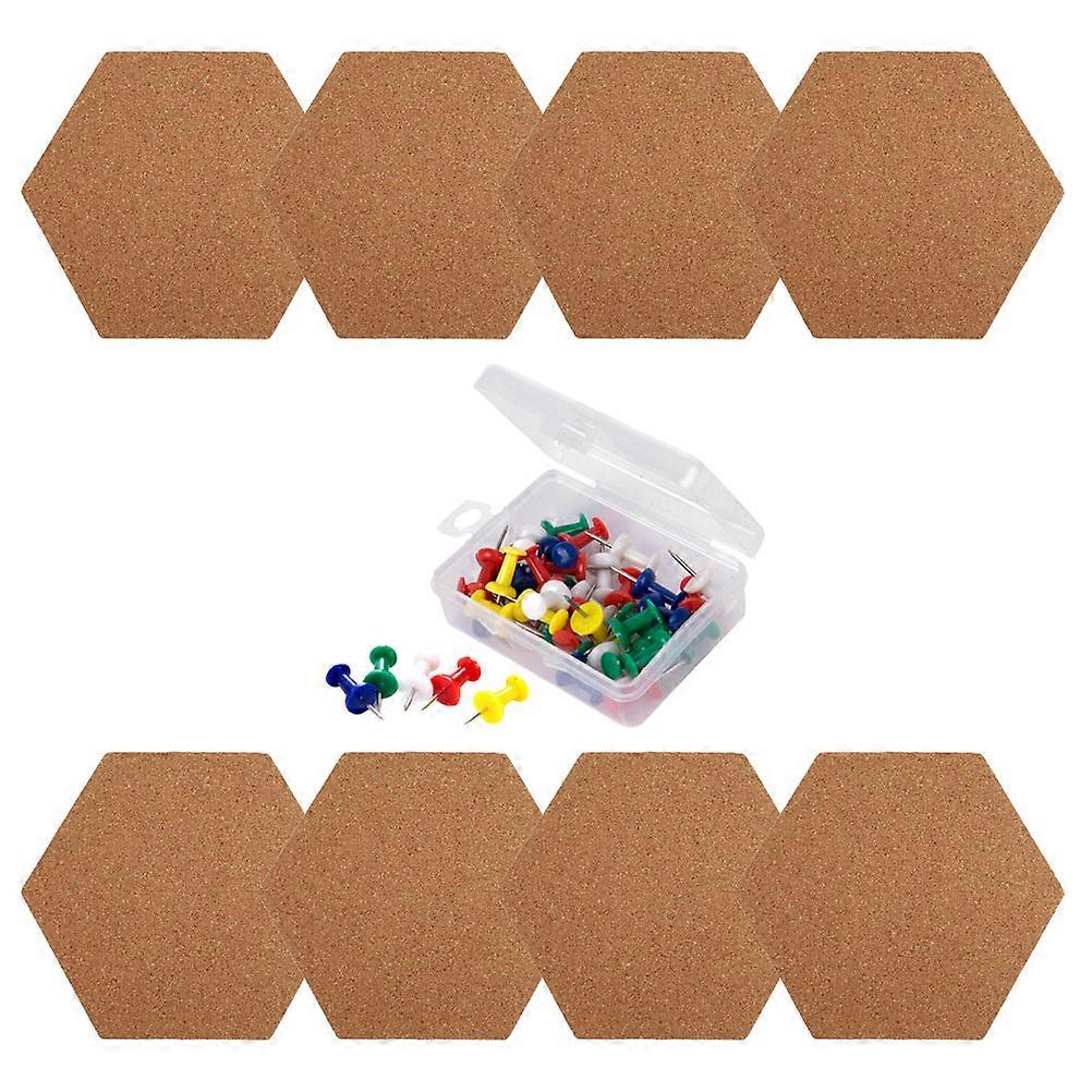6 Pack Self Adhesive Hexagon Cork Board Tiles for Wall Notice Boards – Stylish Home Office Organization for Photos, Notes, and Reminders – Easy to