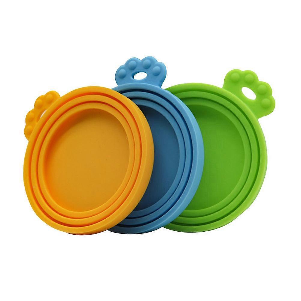 3pcs Durable Silicone Can Covers for Pet Food Reusable Sealed Lids for Canned Dog Cat Food Easy to Clean