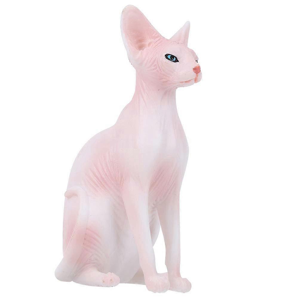 Hairless Cat Model Simulation - Highly Detailed Hand-Painted Desktop Decor Toy for Collectors and Educators (PL127-1562)