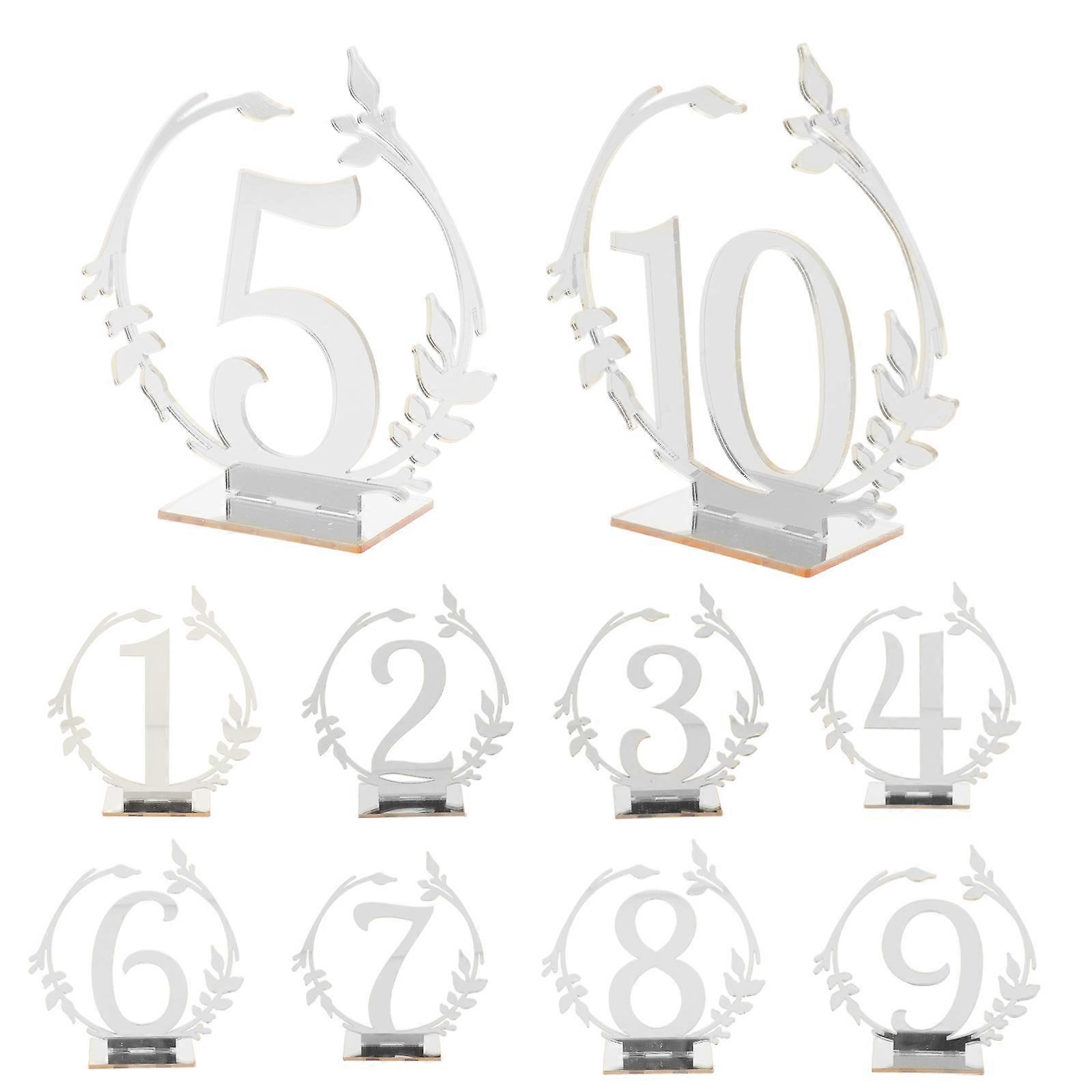 Table Number Sign Acrylic Seating Arrangement Silver Square Party Table Numbers 10pcs