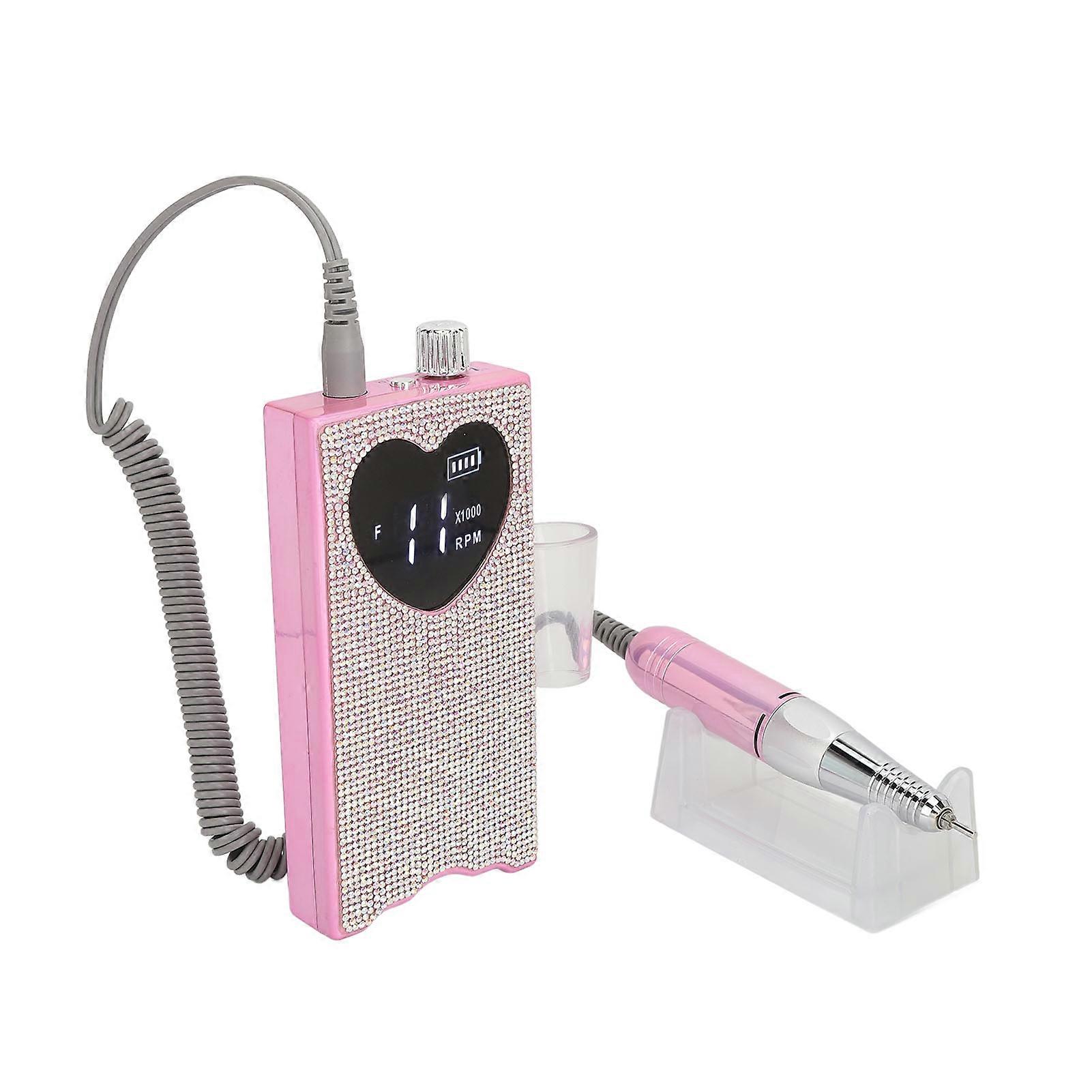 Manicure Grinding Machine Rechargeable Portable Multi Functional Electric Nail Drill Machine 100‑240V EU Plug