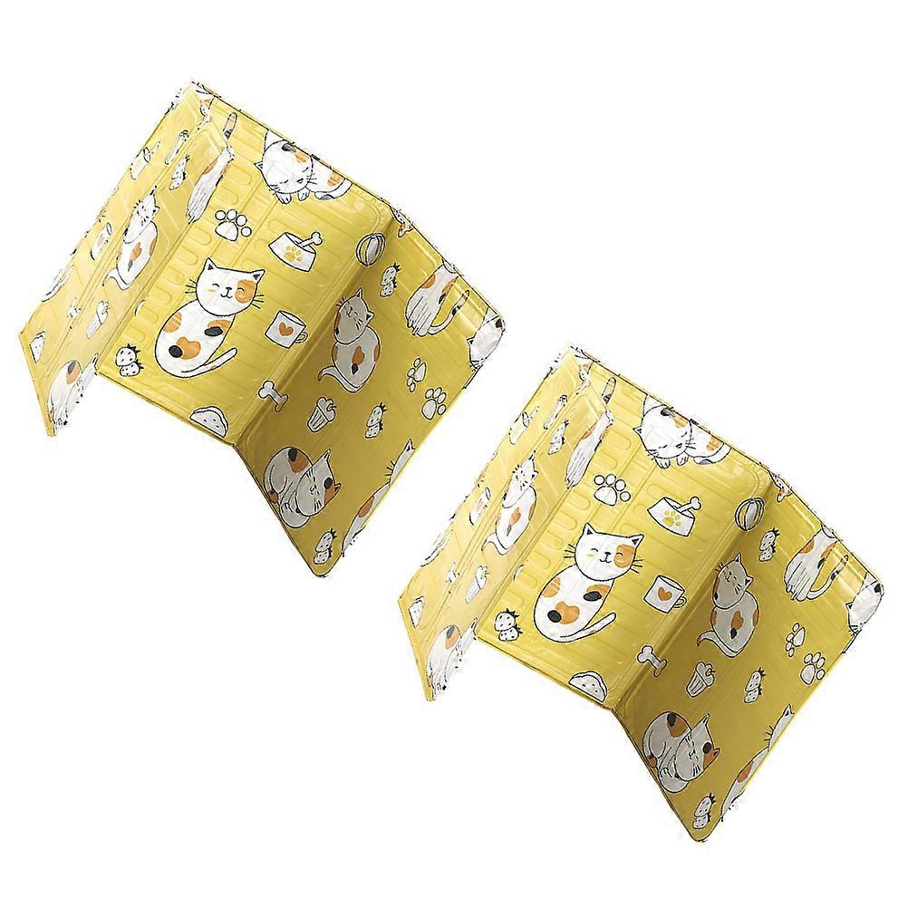 Aluminum Foil Folding Oil Baffle Yellow 84X32.5X0.3CM Insulated 2Pcs