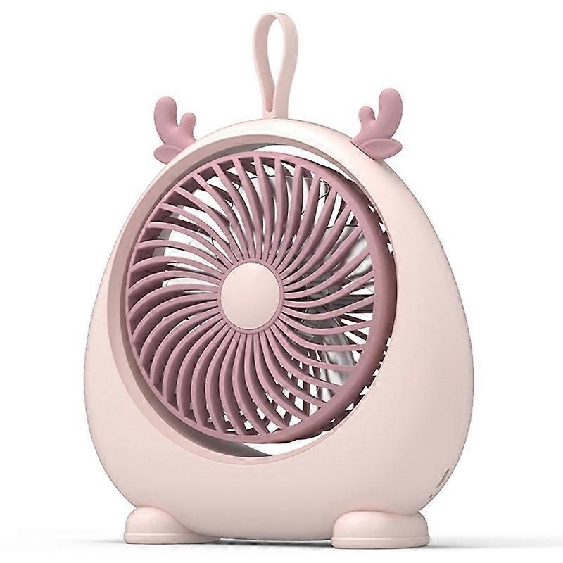 Animal Ear Desk Fan Charging Version Pink