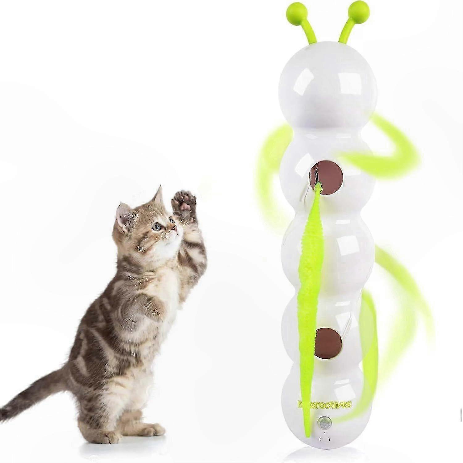 Wiggling Worm Cat Toy with Suction Cup for Indoor Play and Self-Entertainment