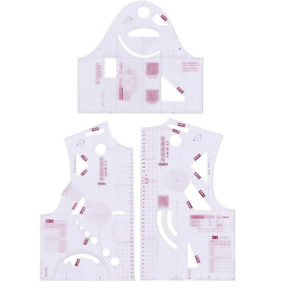 1:3 Cloth Design Ruler Transparent French Curves Ruler Measuring Ruler Design Ruler Pattern Making for Dolls Sewing Tool