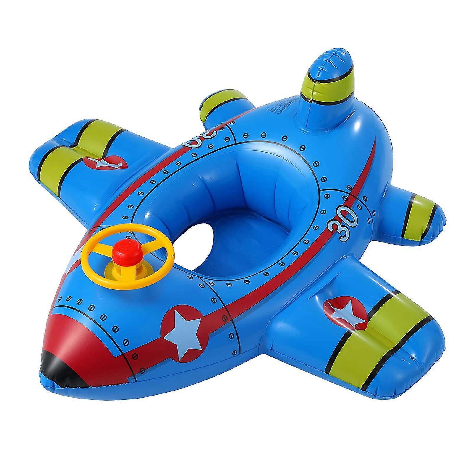 Children's Swimming Seat with Steering Wheel Handle Swimming Ring Toy PVC