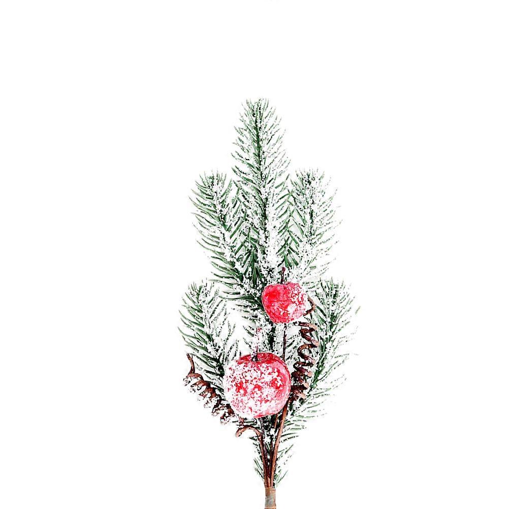 Artificial Pine Needles Conical Shape Christmas Cuttings Decorations Red Color 31x13cm 2Pcs