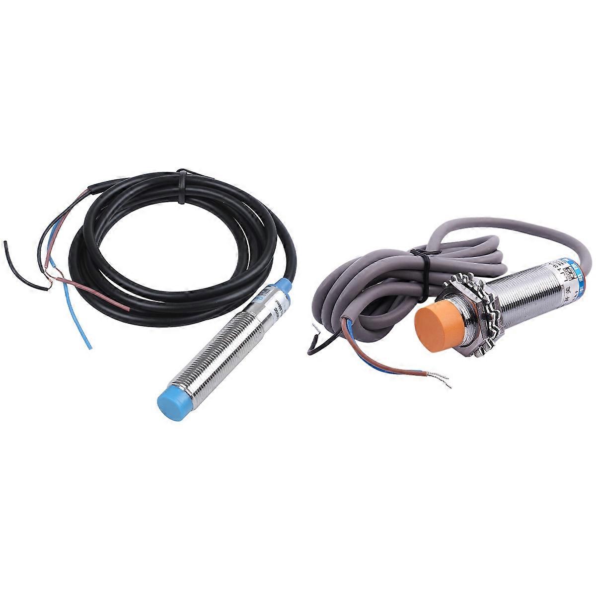 2 Pcs DC 6-36V Approach Sensor Inductive Proximity NPN NO Switch, LJ18A3-8-Z/BX 8mm & LJ12A3-4-Z/BY