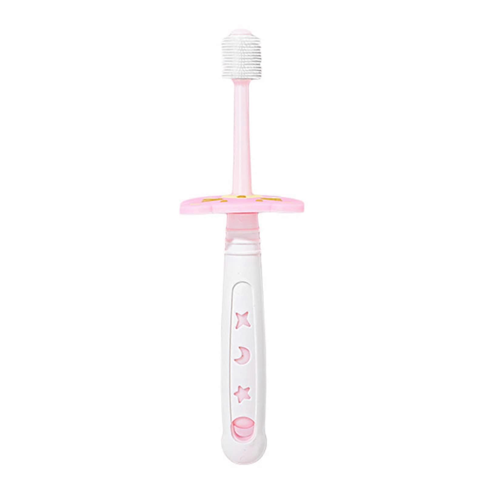 BHUEHSS Baby Toothbrush 360 Degrees Nano Toothbrush Soft Bristles for 16 Years Old C Pink