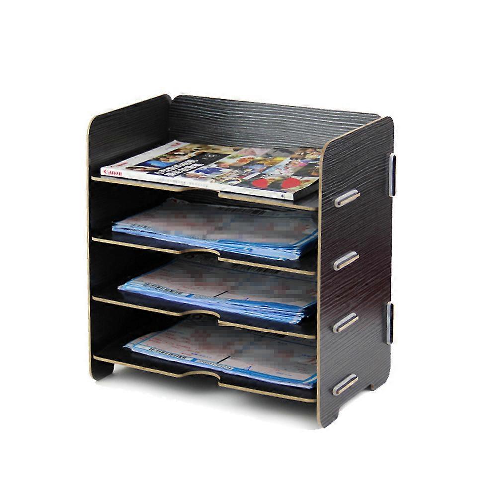 Bamboo Desktop Document Holder Desk Organization Storage Rack for Adults 1Set