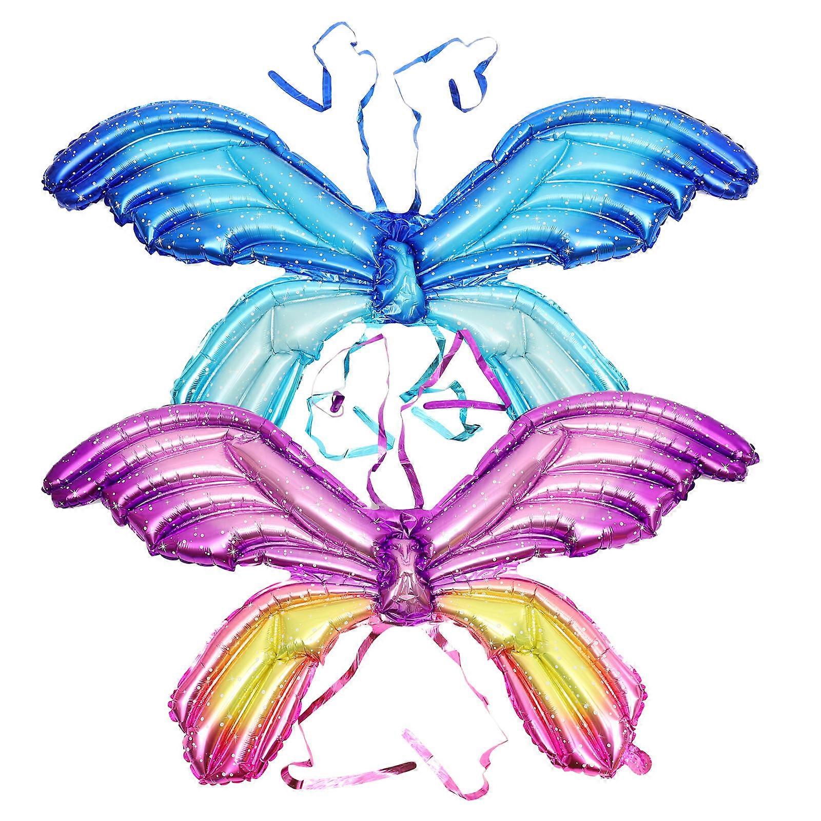 Aluminum Foil Butterfly Wing Balloons Birthday Party Decorations Assorted Color Decoration 2Pcs