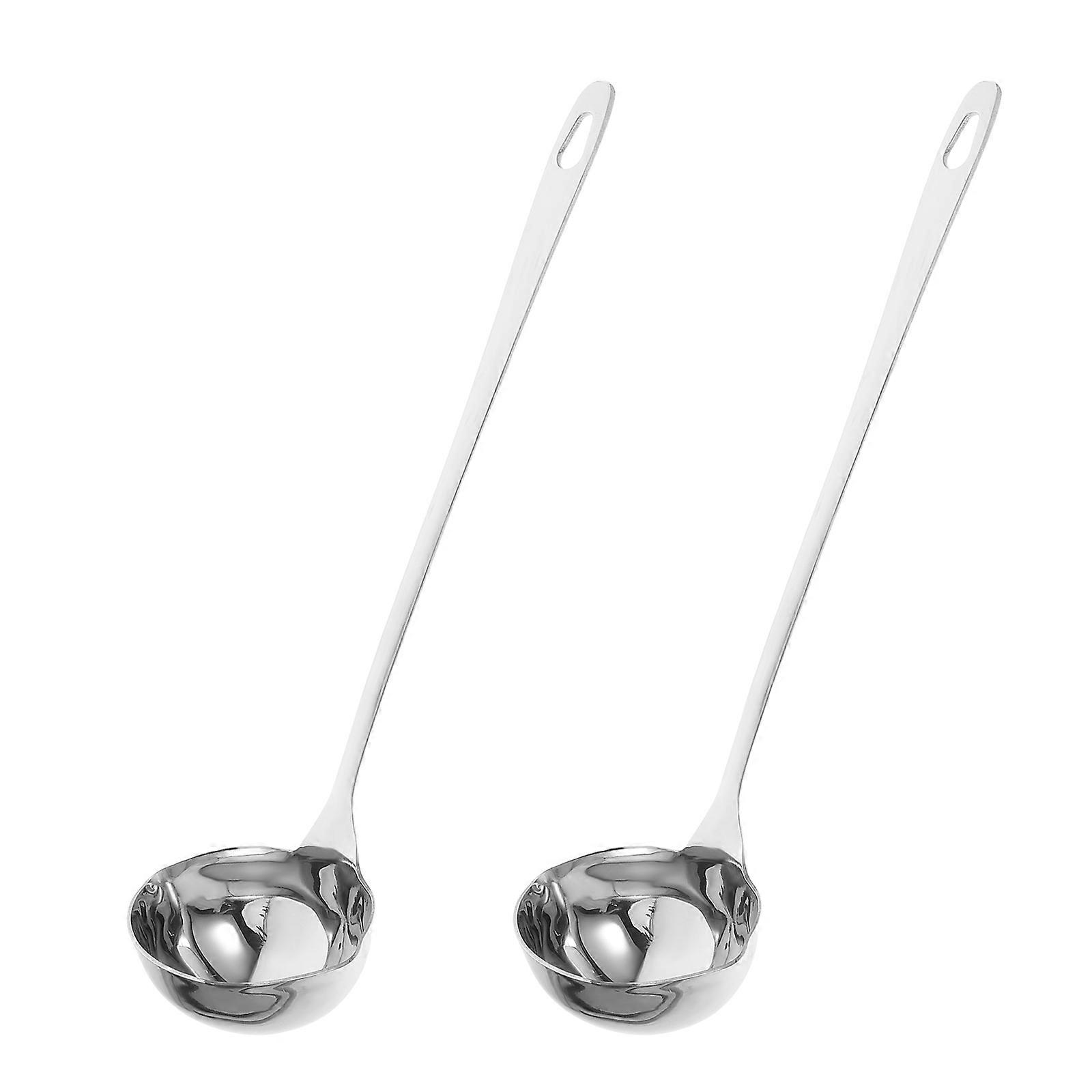 stainless Steel Ladle with Dual Spout for Easy Serving and Pouring in Kitchen Silver
