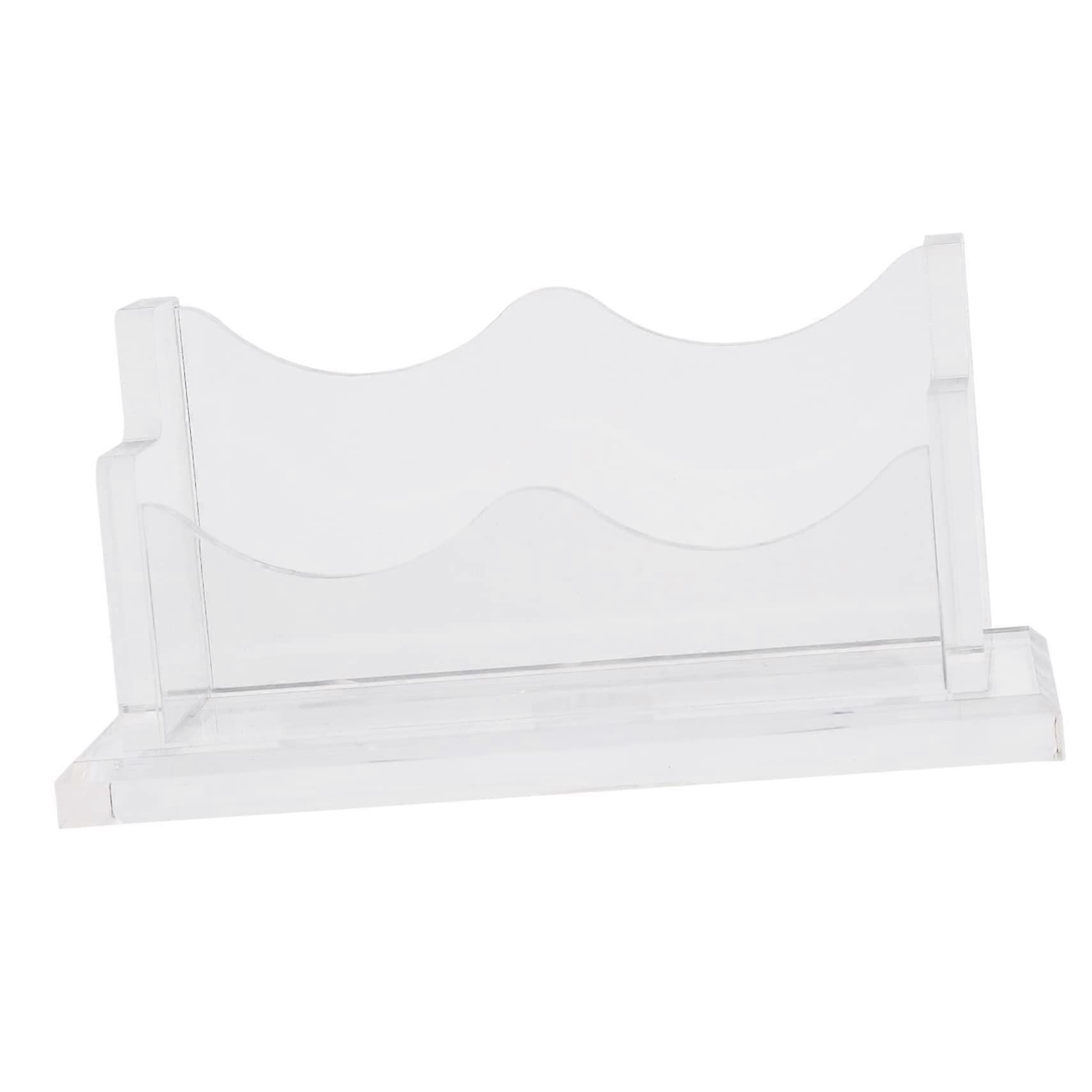 Acrylic Business Card Holder Transparent Desk Card Stand for Office Reception Clear Material Elegant Design