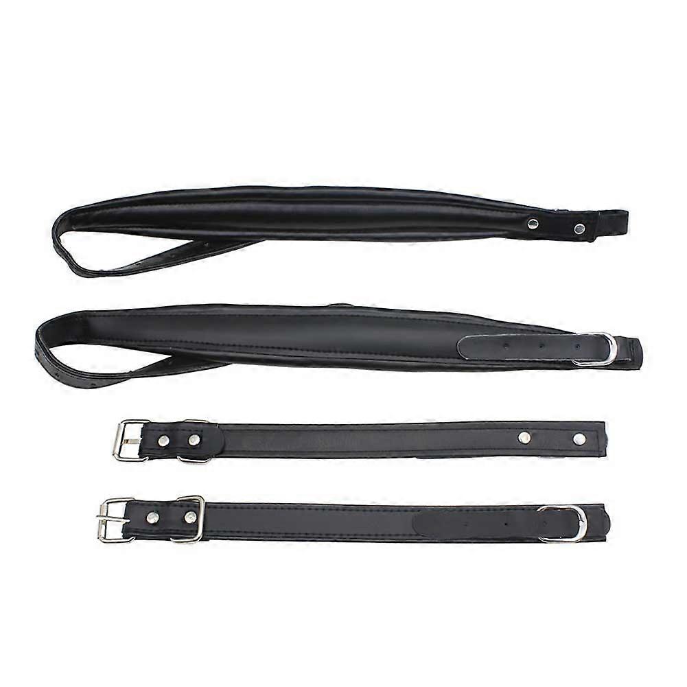 1 Pair PU Leather Adjustable Length Shoulder Arm Straps for Accordion (Black)